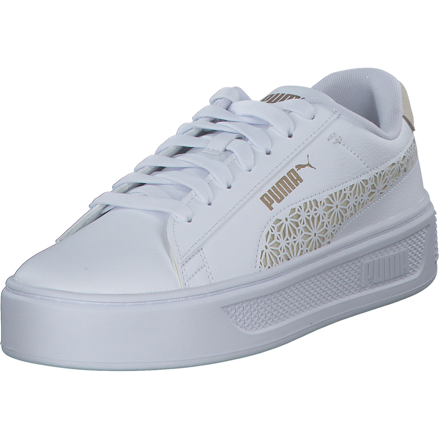 Puma Smash Platform v3 Laser Cut 389403, Schnürschuhe, Damen, white/pris