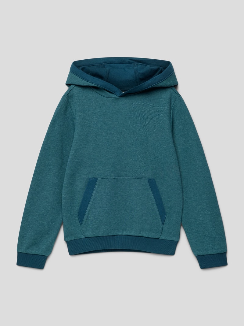 Hoodie in melierter Optik in dunkelgrün