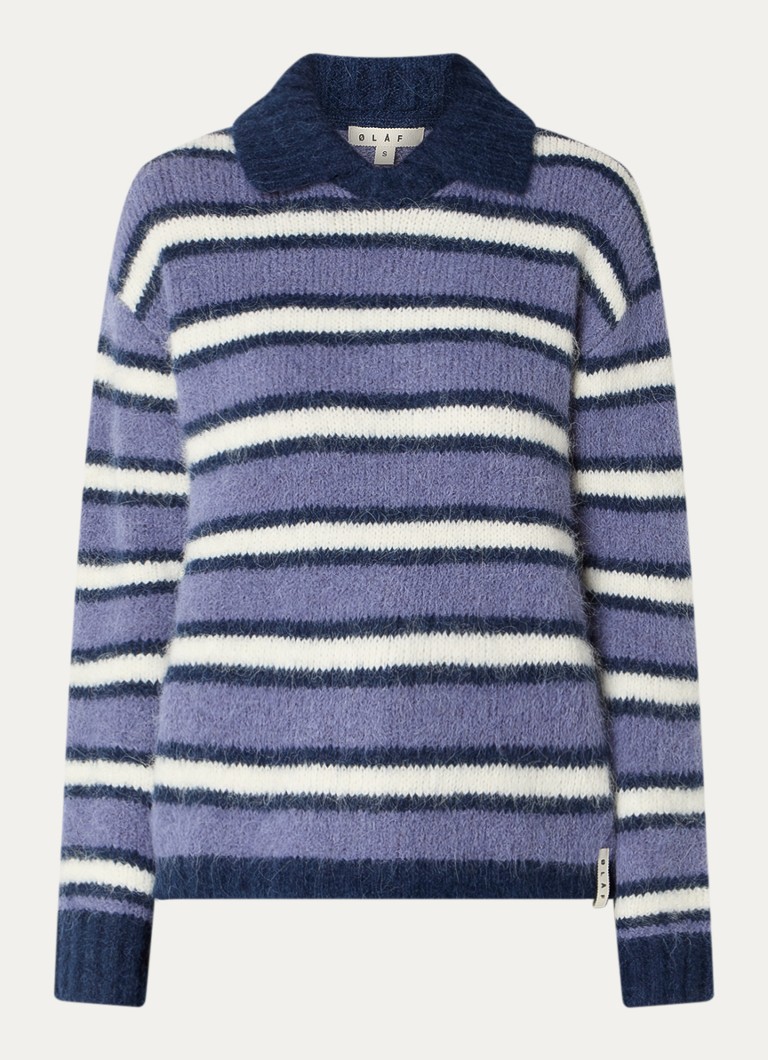 OLAF Chunky knit sweater in alpaca wool blend with stripe print