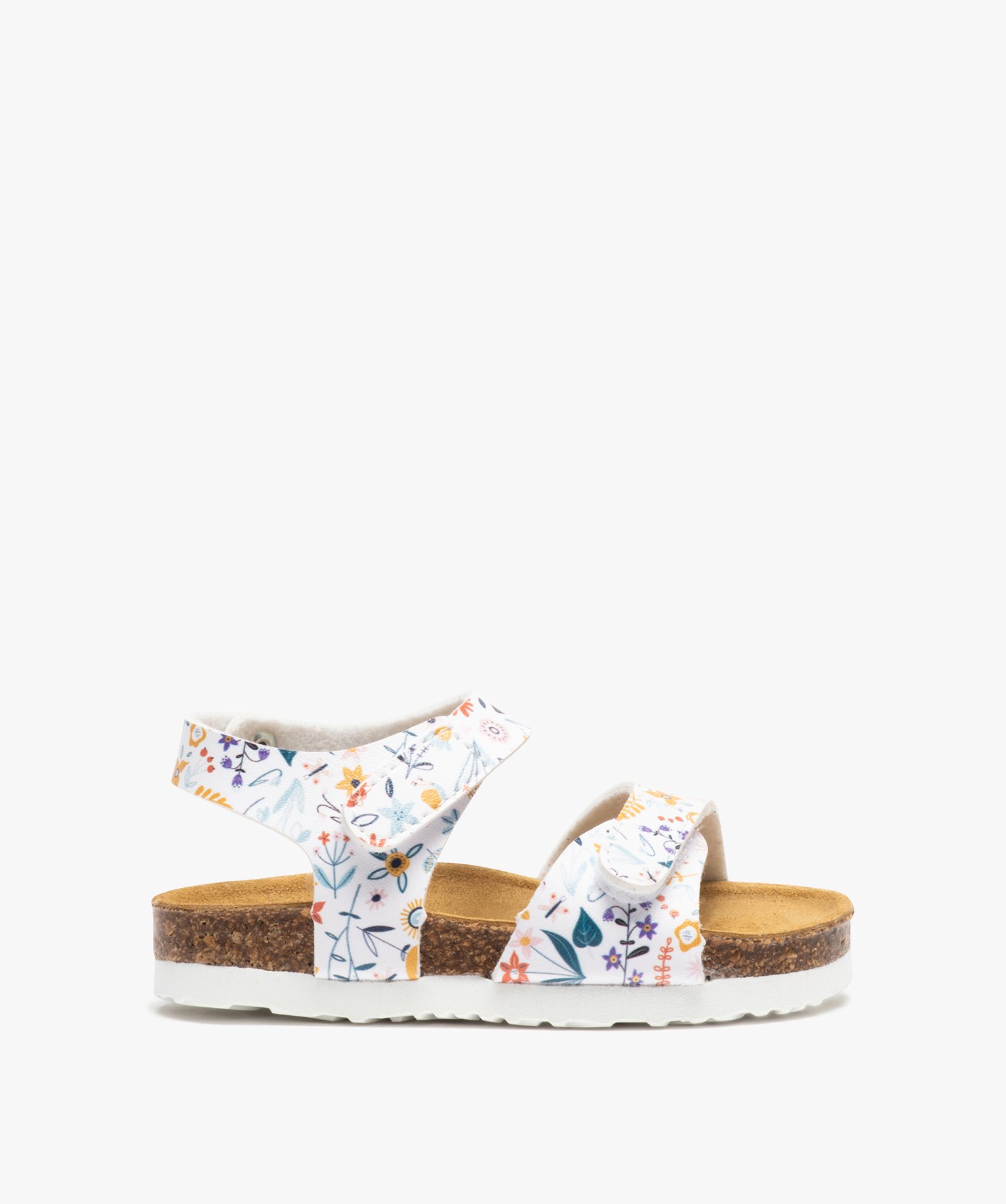 Sandales bébé fille à double scratch et à motif fleuri multicolore | GEMO