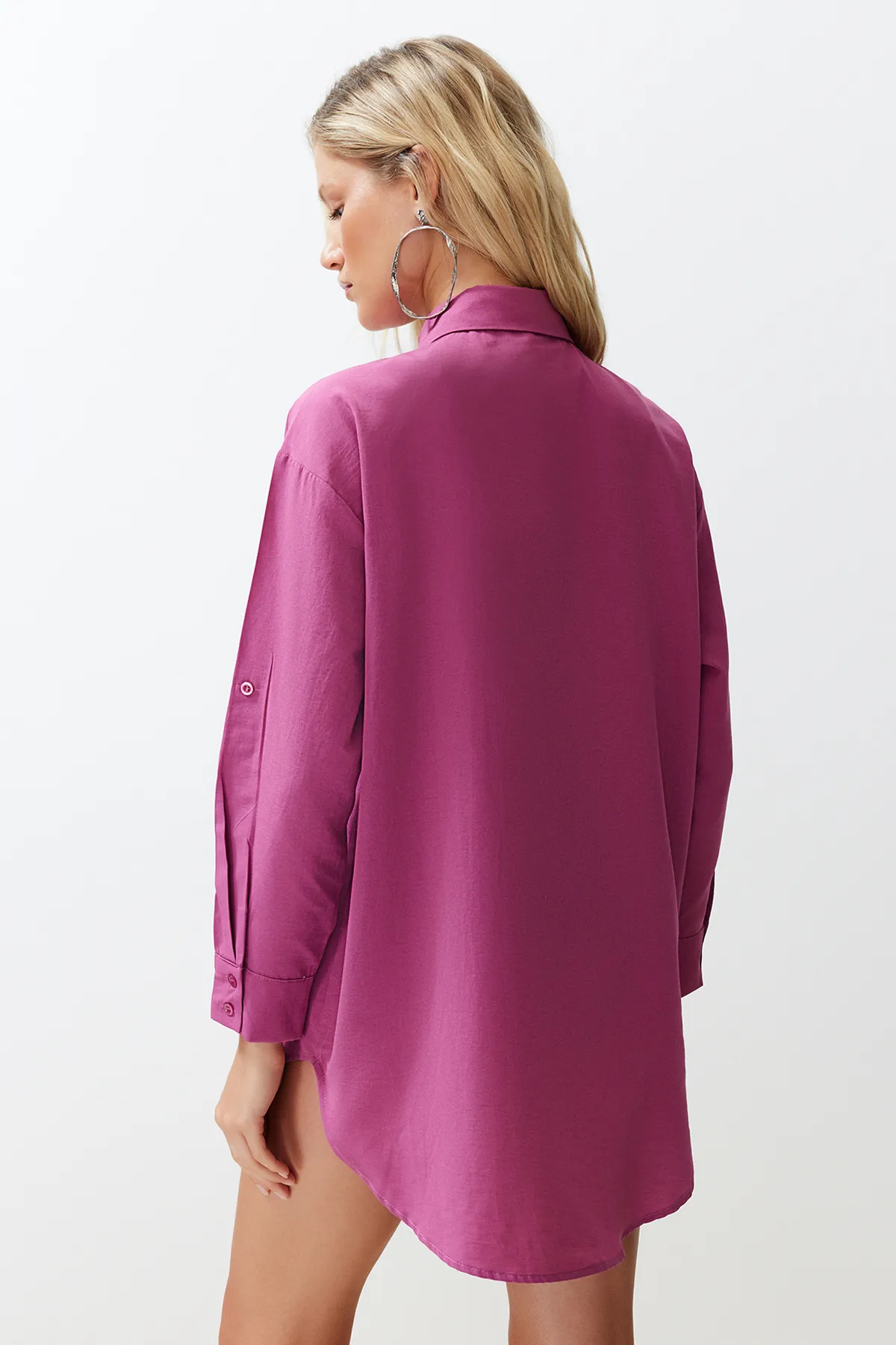 Trendyol Collection  Gewebtes Hemd in Pflaume TBESS22GO0664