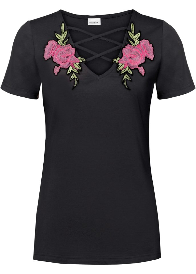 Shirt mit Rosenstickerei