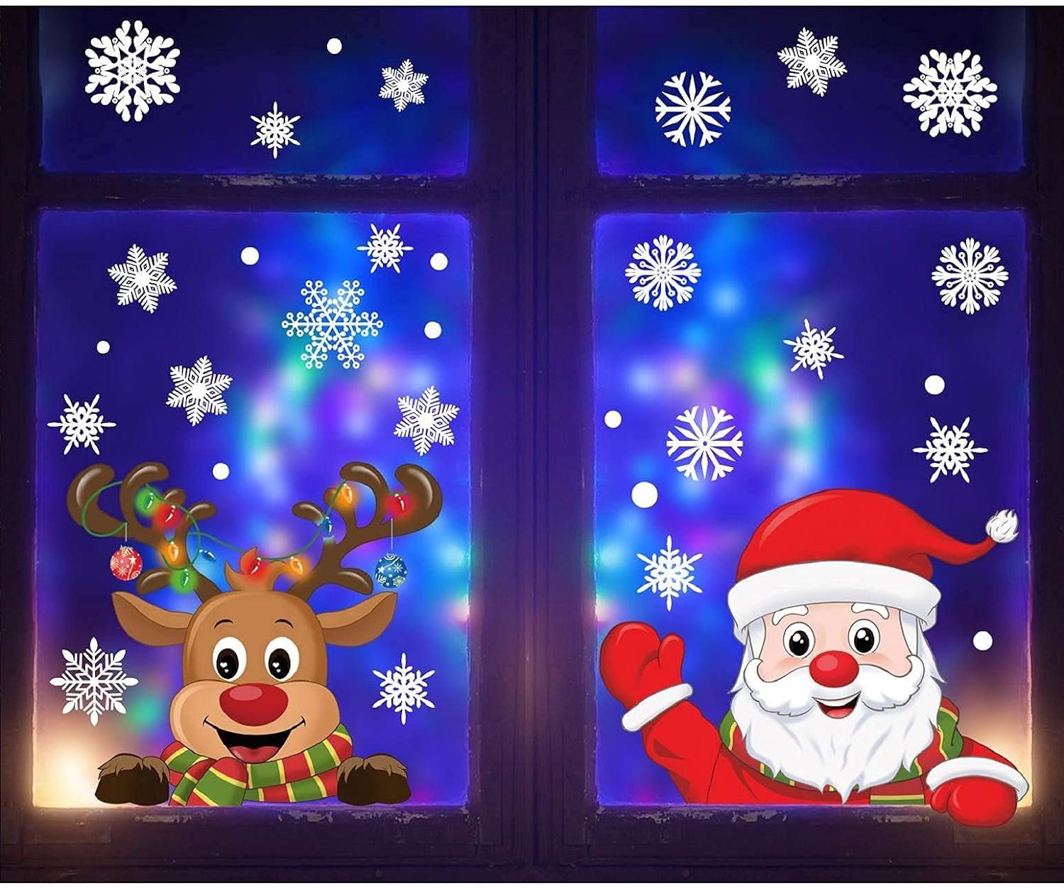 Fenstersticker Schneeflocken Fensterdeko Weihnachten Winter, Fenstersticker, aikidio, Extra dicke, transparente PVC-Folie, wiederverklebbar