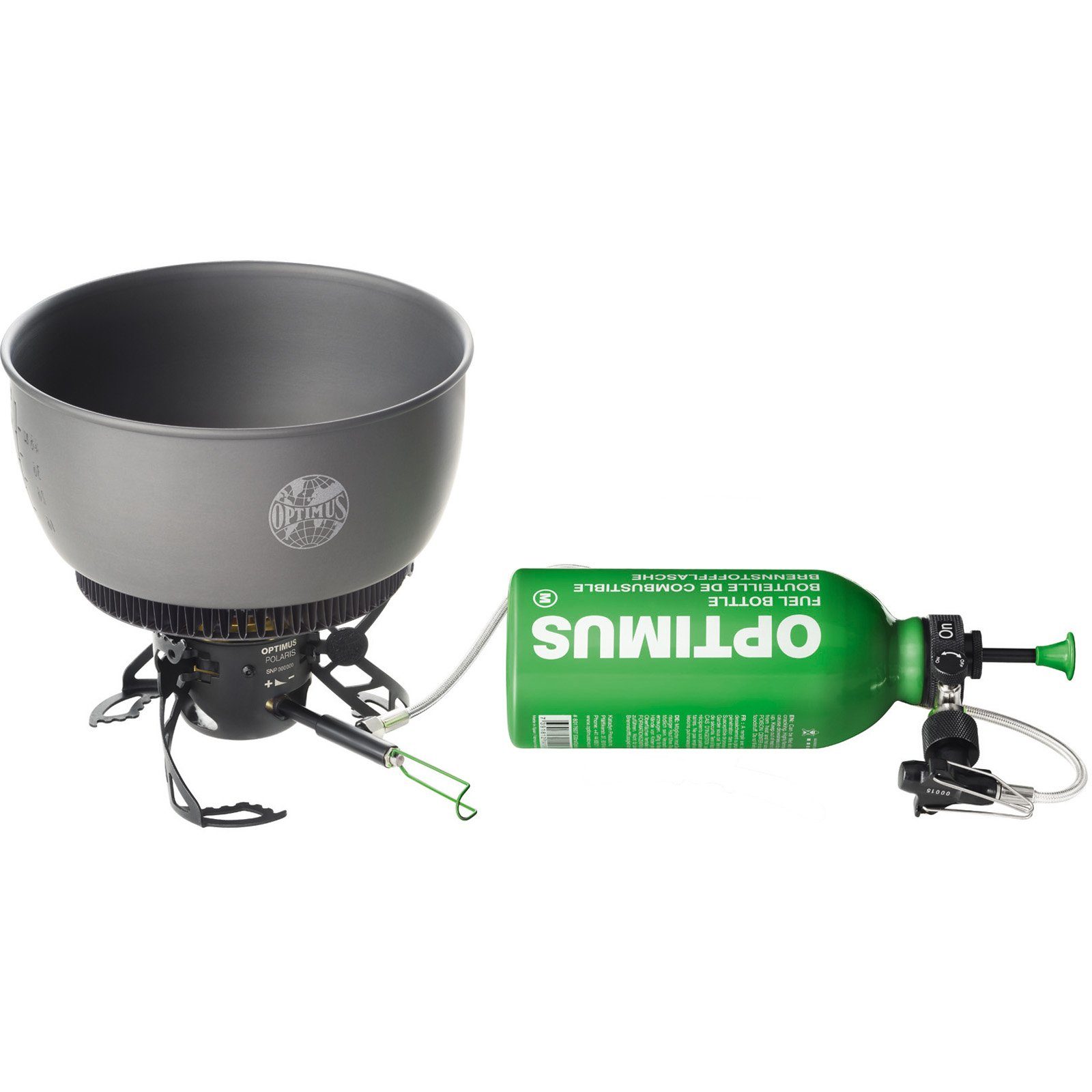 OPTIMUS Gaskocher Camping Gaskocher Polaris Optifuel, Benzin Kocher Outdoor Faltbar 4200 W
