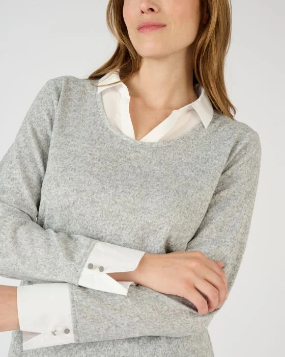 Tee-shirt effet 2 en 1 en maille chaude