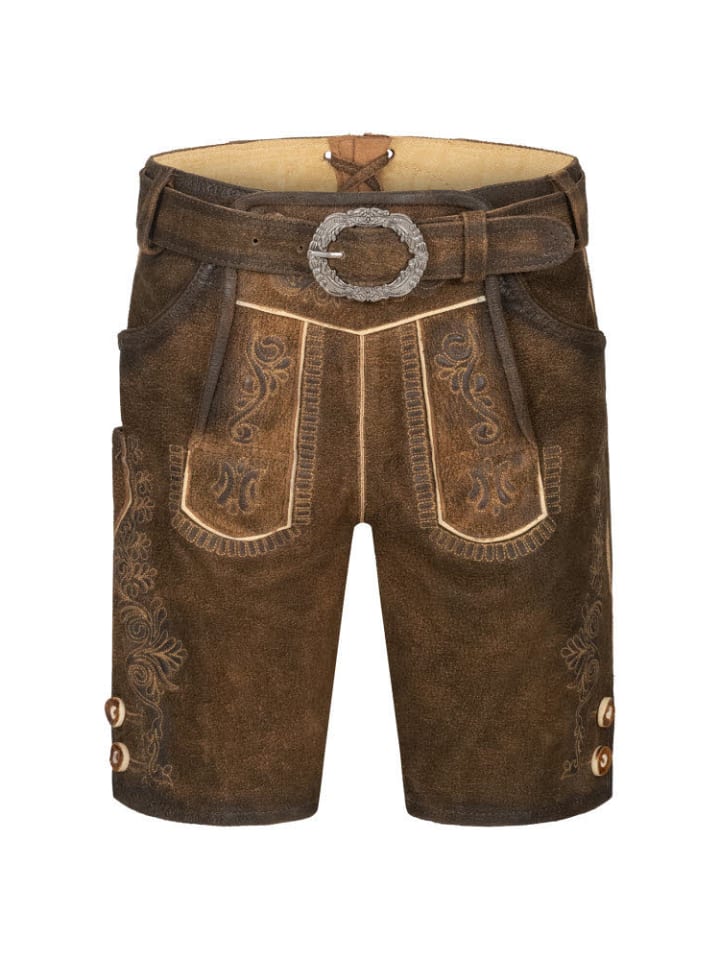 Nübler Kinderlederhose kurz Alfons in Braun günstig kaufen