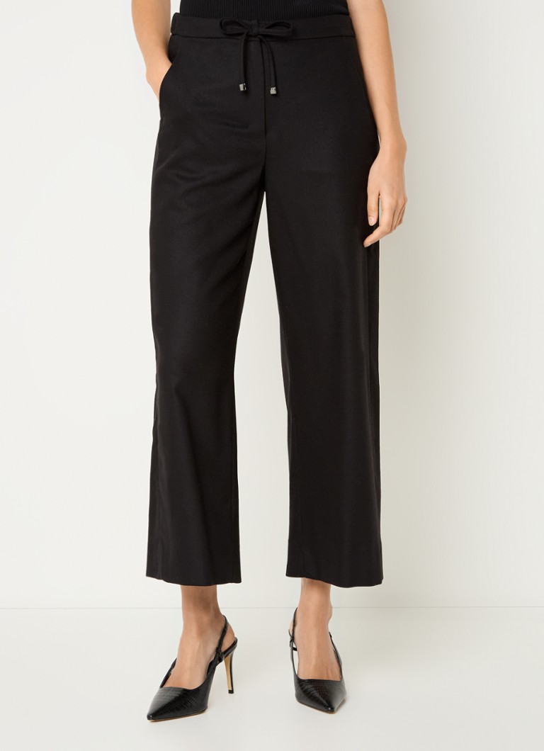 MaxMara Floria mid waist wide fit cropped trousers made of virgin wool