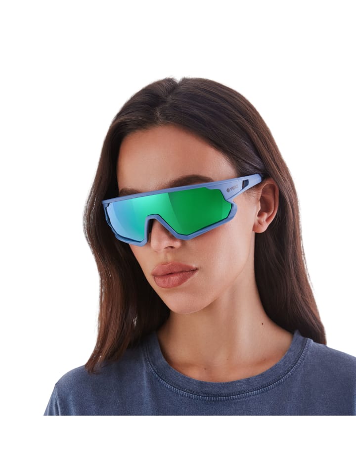 YEAZ SUNRISE Sport-Sonnenbrille Cyan Blue/Green in grün günstig kaufen onesize