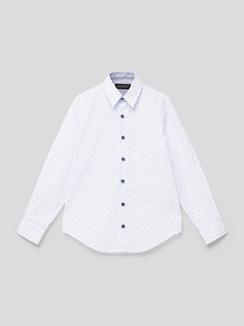 Hemd mit Allover-Muster in bleu