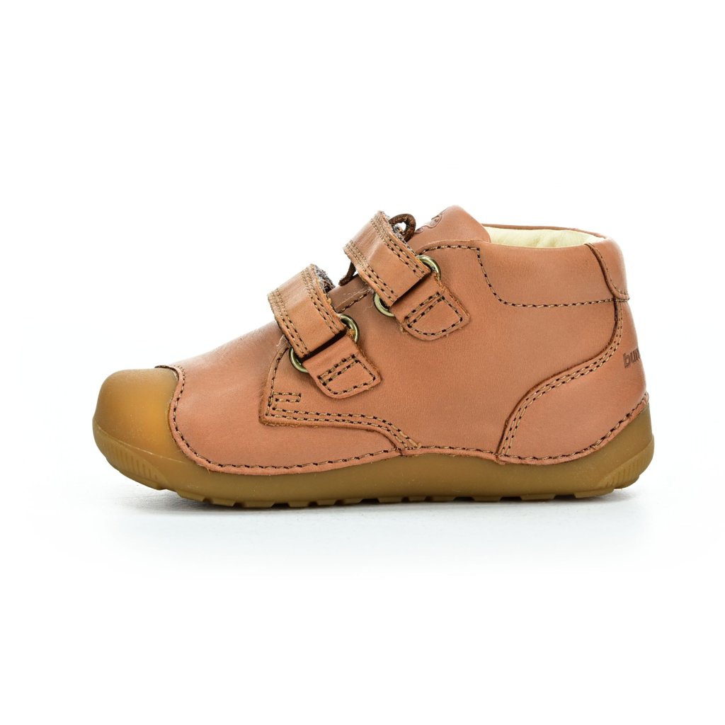 Bundgaard Petit Velcro Cognac braune Mid Cut Barfußschuhe
