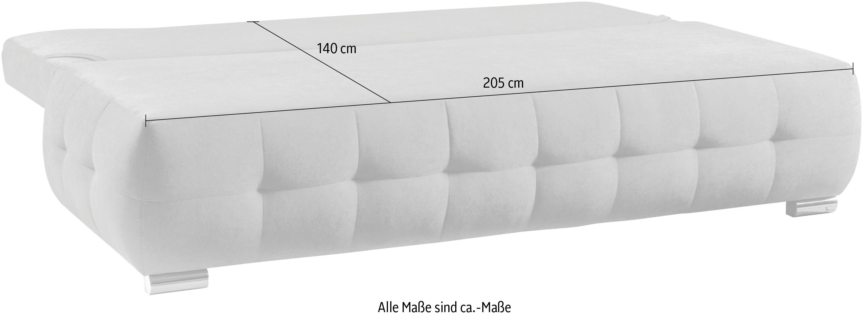 WERK2 Schlafsofa Indigo, 2-Sitzer Sofa und Schlafcouch mit Federkern & Bettkasten