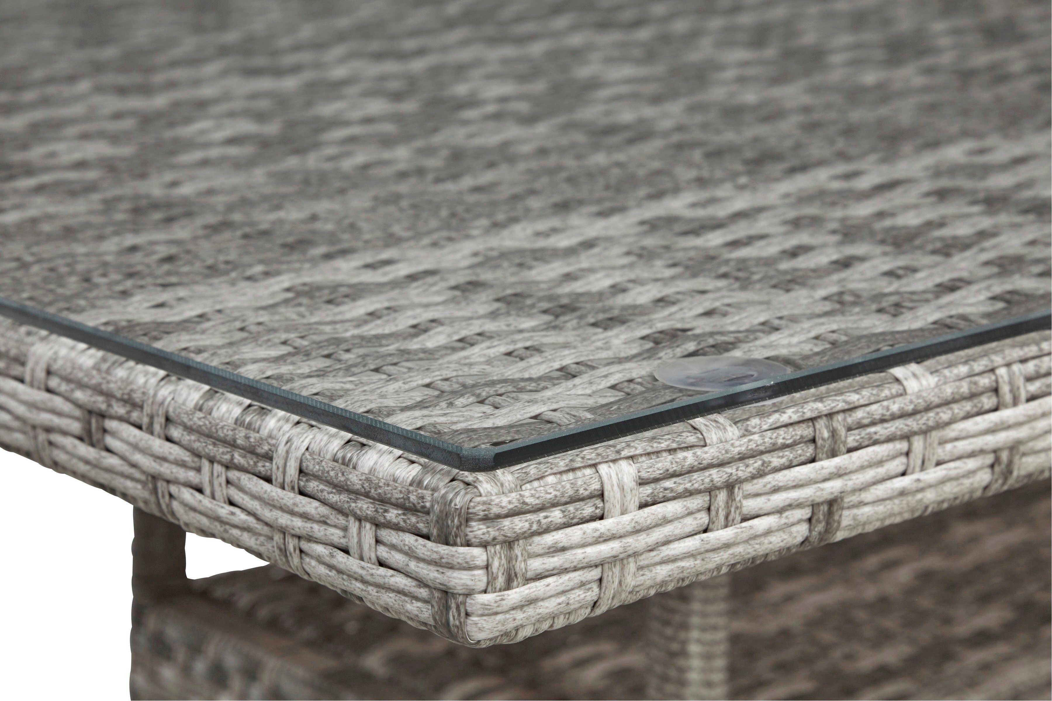 KONIFERA Garten-Essgruppe Belluno, (13-tlg), 6 Sessel, Tisch 150x80 cm, Polyrattan