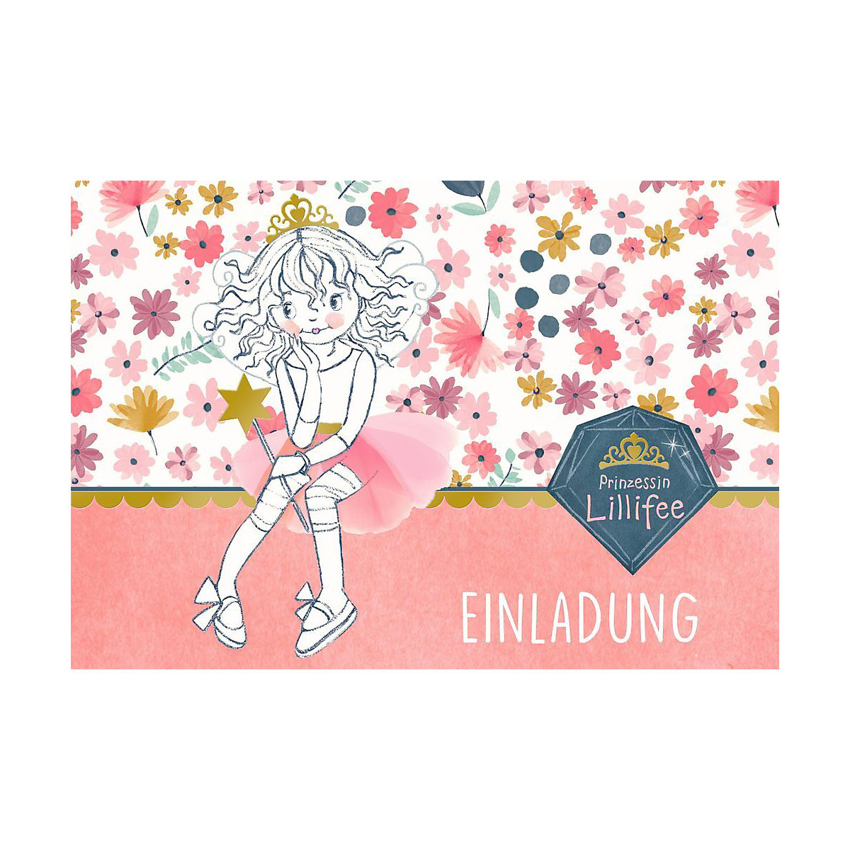 Einladungskarten Prinzessin Lillifee, 10 Stück inkl. Umschlag