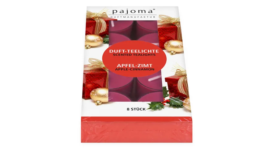 pajoma Teelichter Apfel-Zimt Rot