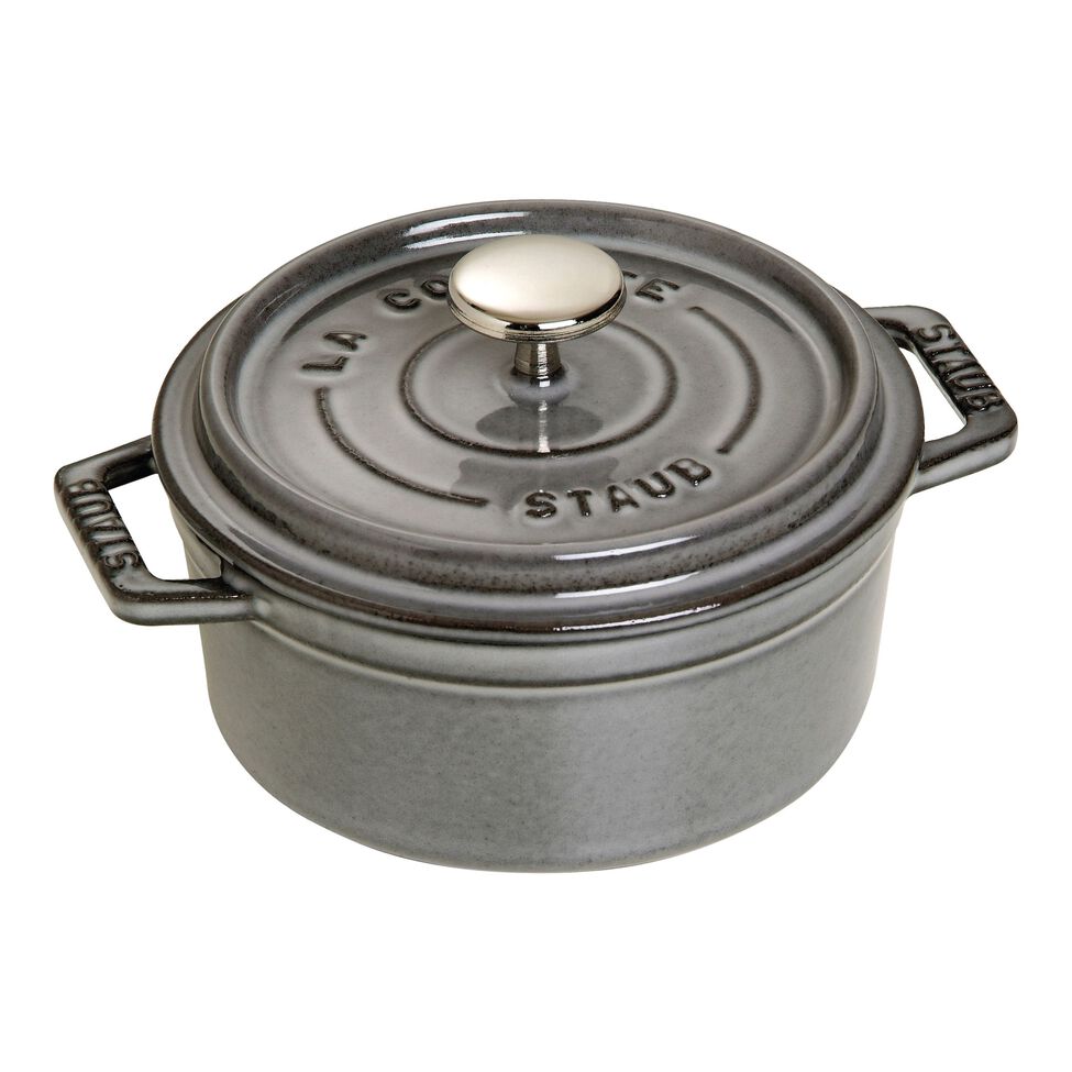 Cocotte 12 cm, rund, Graphit-Grau, Gusseisen