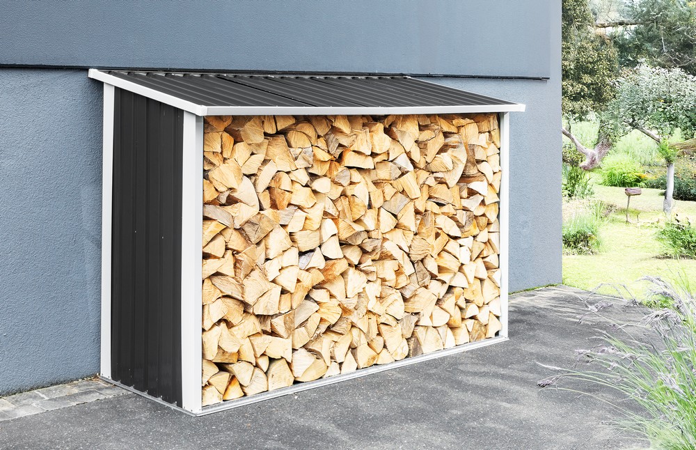 HC Garten & Freizeit Brennholzunterstand aus Stahl, Brennholzlager, Kaminholz Unterstand, Regenschutz für Holz, ca. 2 qm