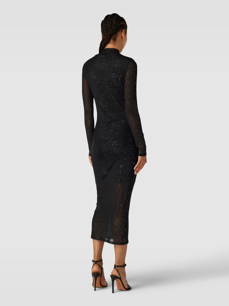 Midikleid mit Effektgarn Modell 'NASUSE' in metallic schwarz