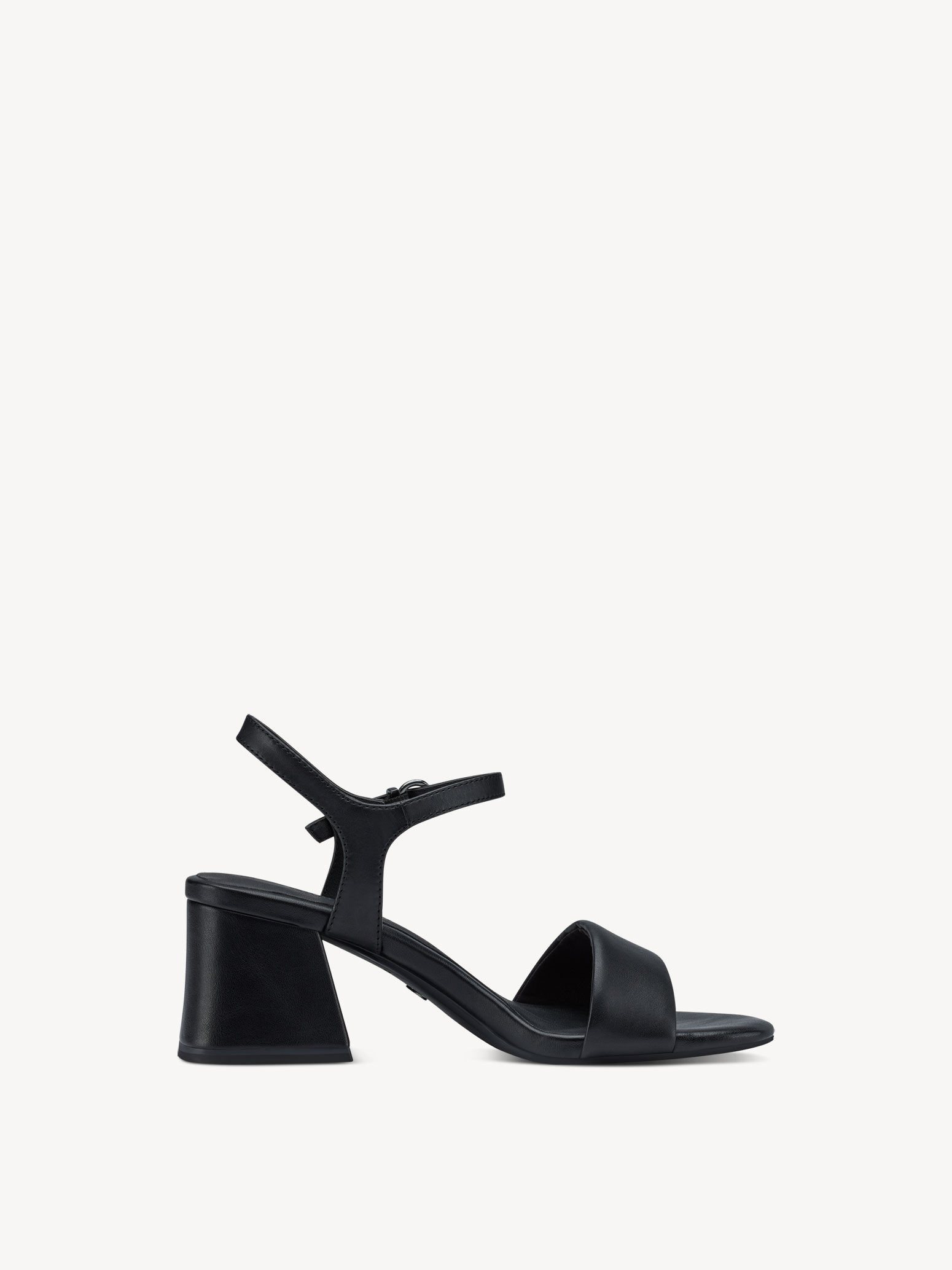 Sandale à talon en cuir - noir