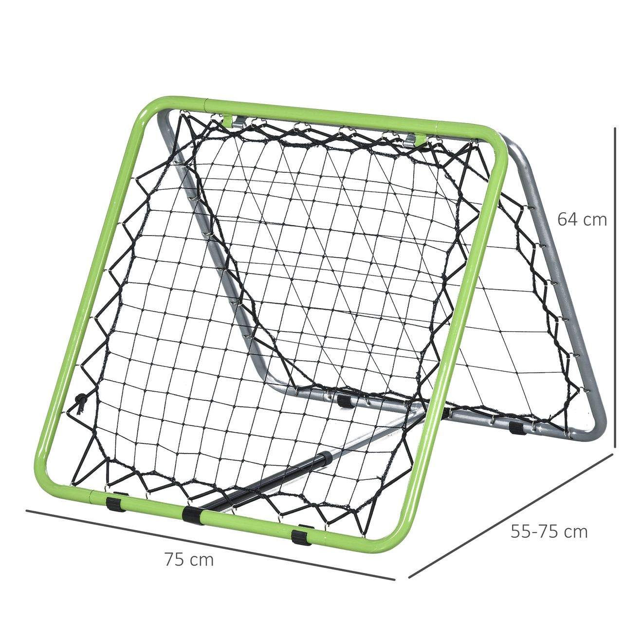 HOMCOM Baseball Rebounder Kickback Tor Rückprallwand Netz Grün 75 x 75 x 64 cm