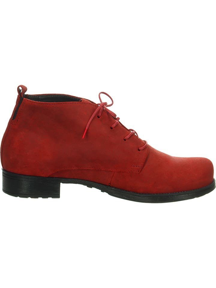 Think! Leder-Ankle-Boots in Rot günstig kaufen