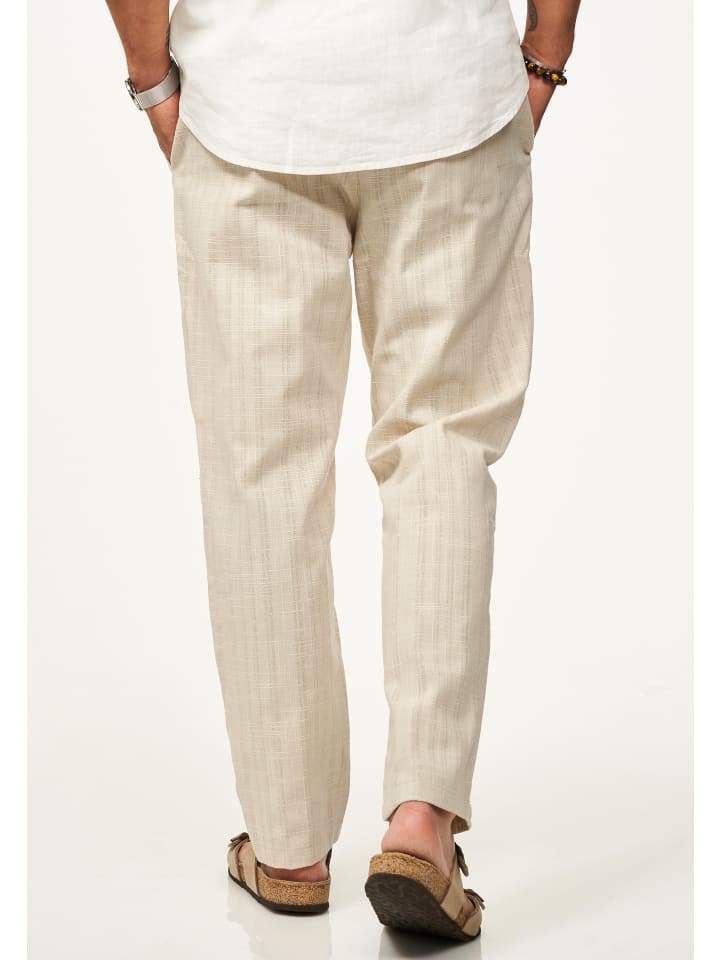 DAILY COTTON Leinenhose - im Chinohosen Stil mit Gummibund in Stone günstig kaufen