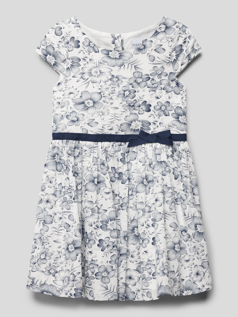 Minikleid mit floralem Muster in marineblau