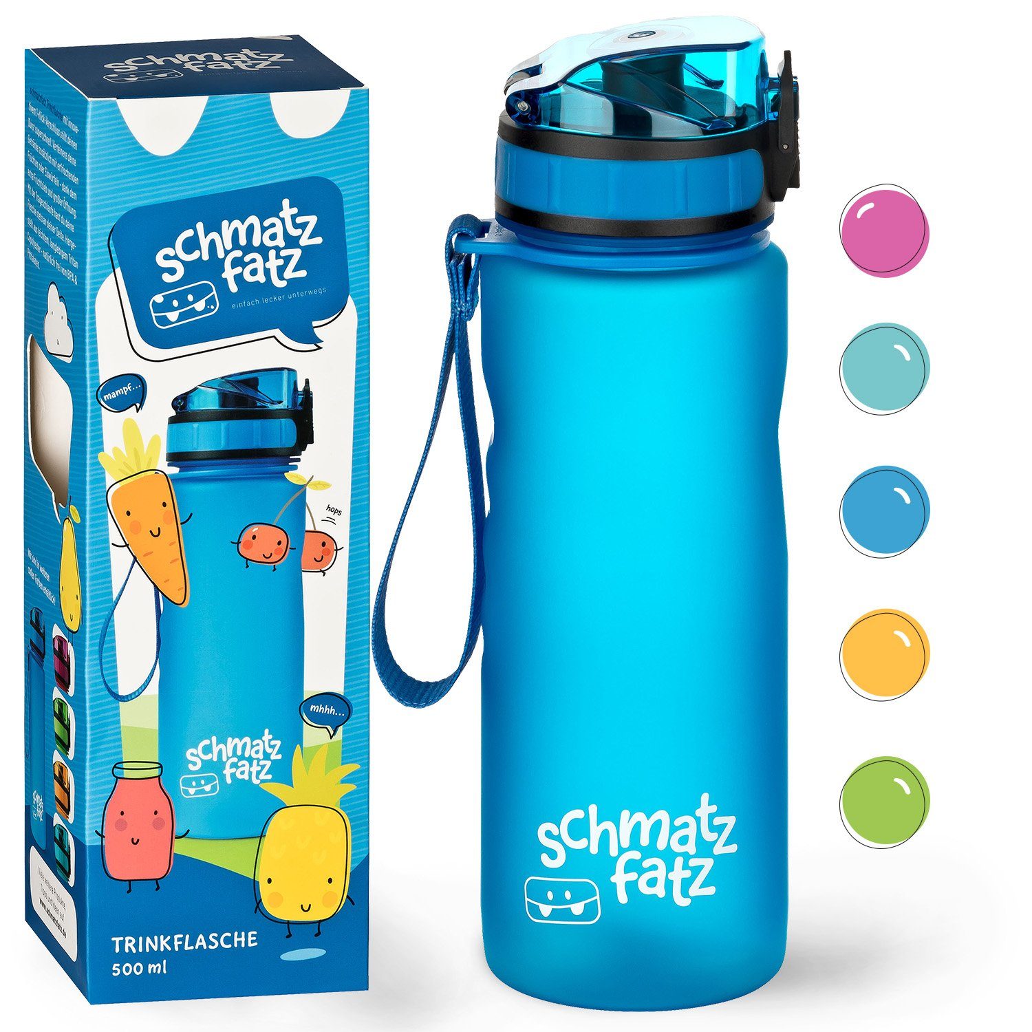 Klarstein Trinkflasche 0, Kinderflasche 500 ml Kindergarten Outdoor Schule Sport