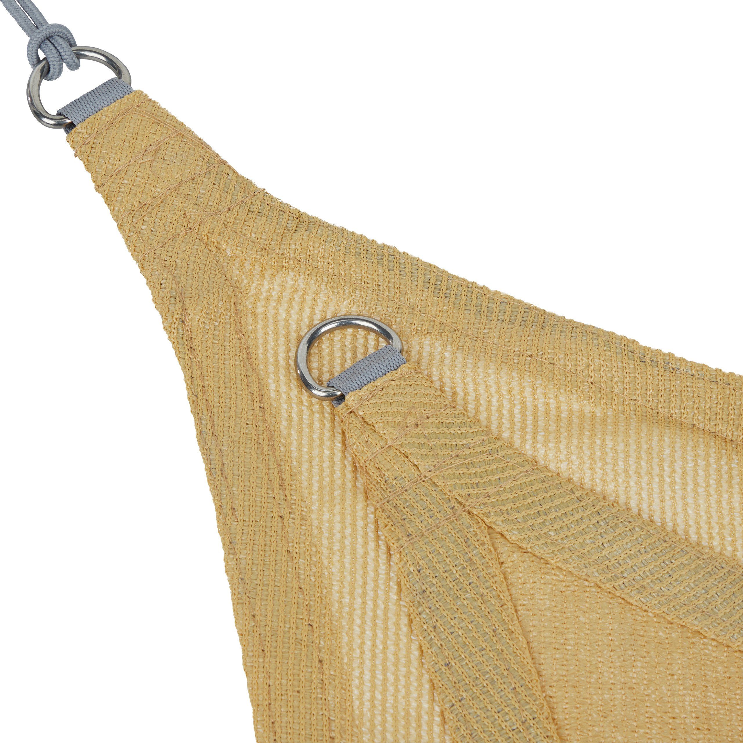 relaxdays Sonnensegel Rechteckiges HDPE Sonnensegel sand, 2 x 3 m