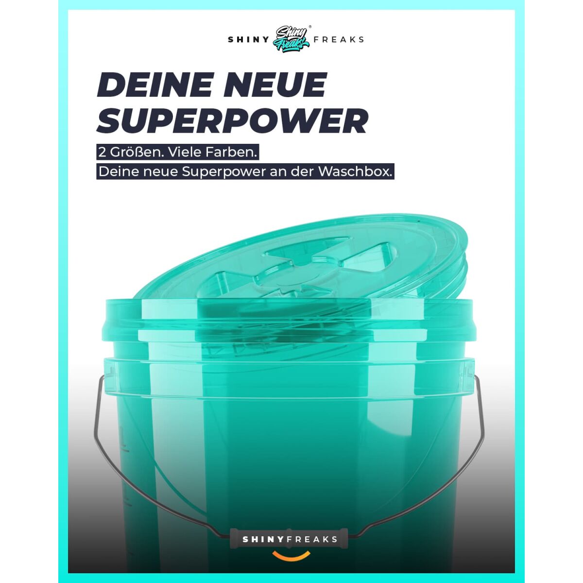 chemicalworkz Performance Buckets Wascheimer mit Deckel clear turquoise 3,5GAL