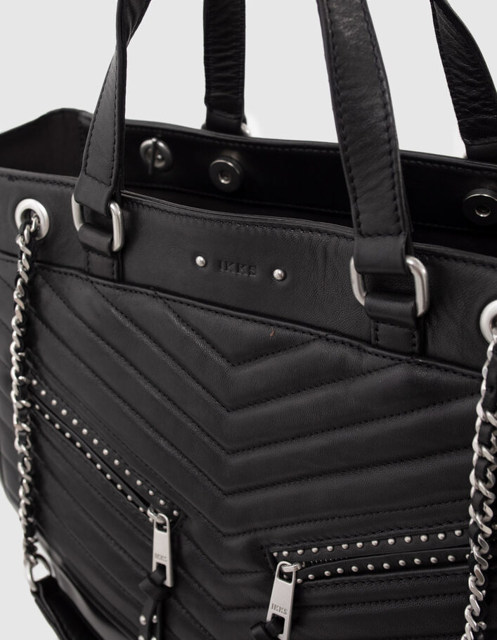 Sac cabas LE 1440 Rock noir cuir clouté Femme