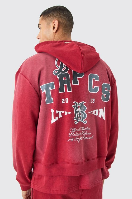 Kastiger Oversize Hoodie mit Dark Tropics Print