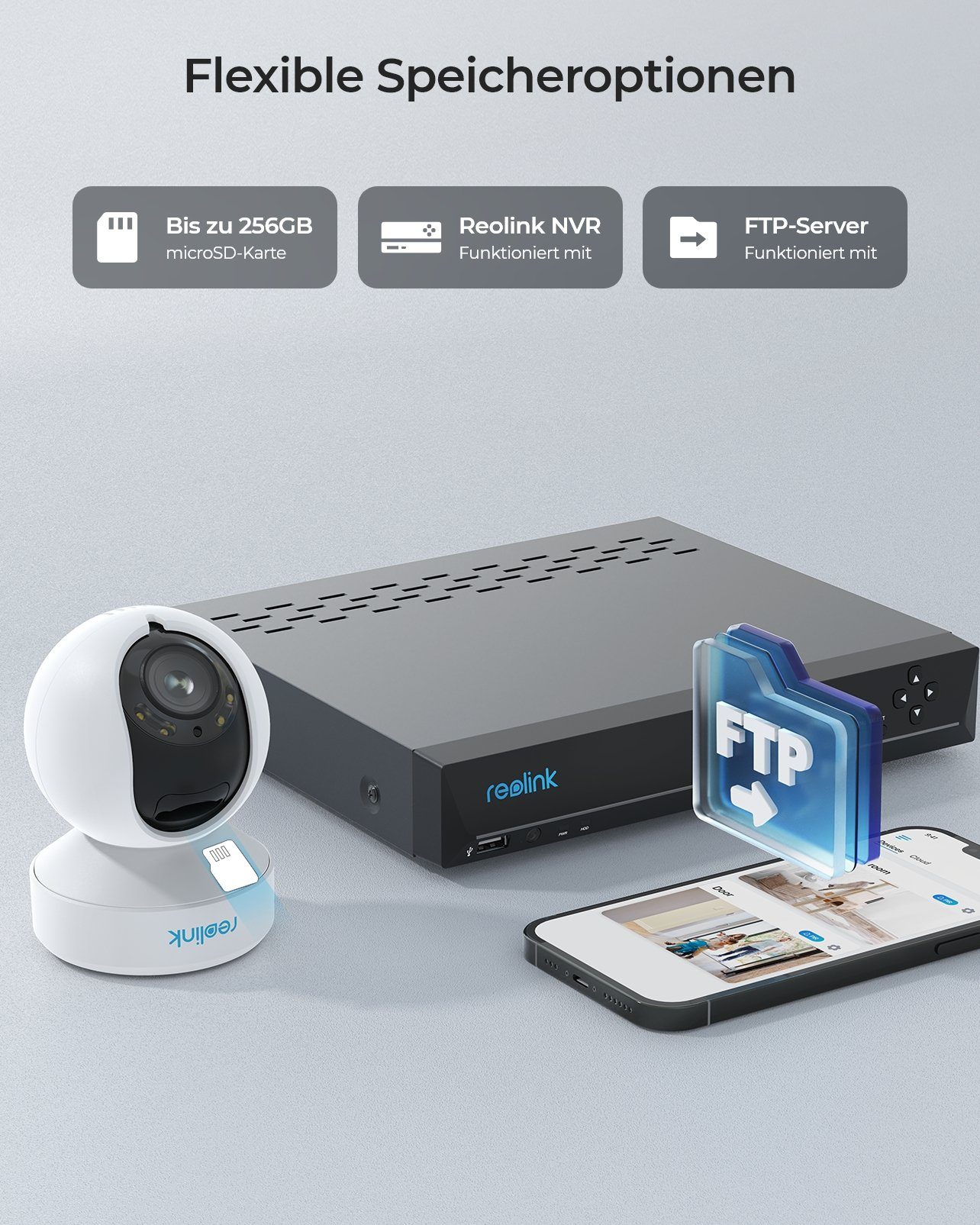 Reolink 8MP Wi-Fi-6 E Series E560 Überwachungskamera (Außenbereich, Smarter Erkennung, Auto-Tracking, Farbige Nachtsicht)