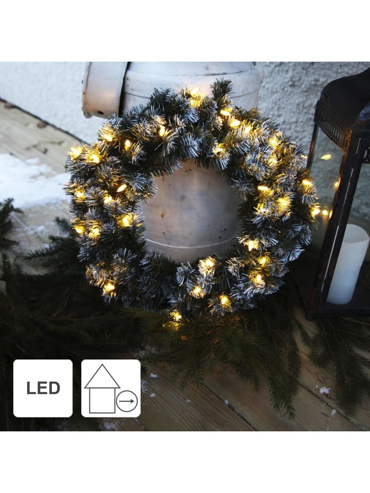 STAR Trading LED Weihnachtskranz 'Edmonton', Ø 50cm, outdoor in Grün günstig kaufen onesize