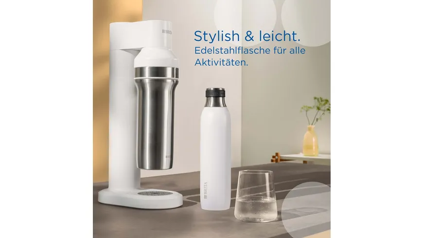BRITA sodaTRIO Edelstahlflasche klein weiß 0,6l
