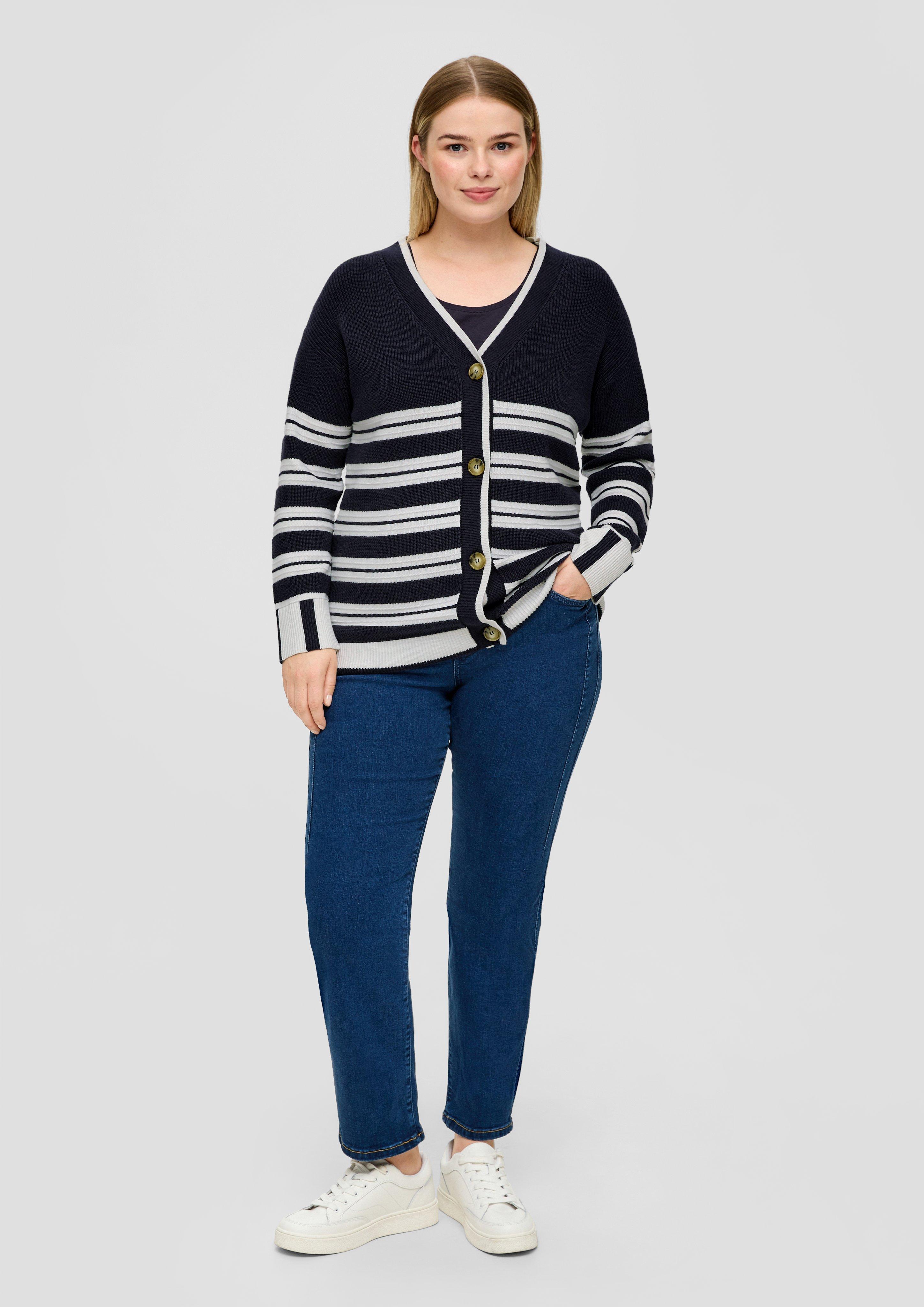 Strickjacke mit Kontraststreifen  2136556-59X0