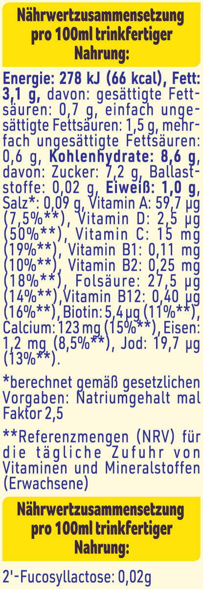Milchgetränk, trinkfertig, Junior, ab 1 Jahr, 0,5 l