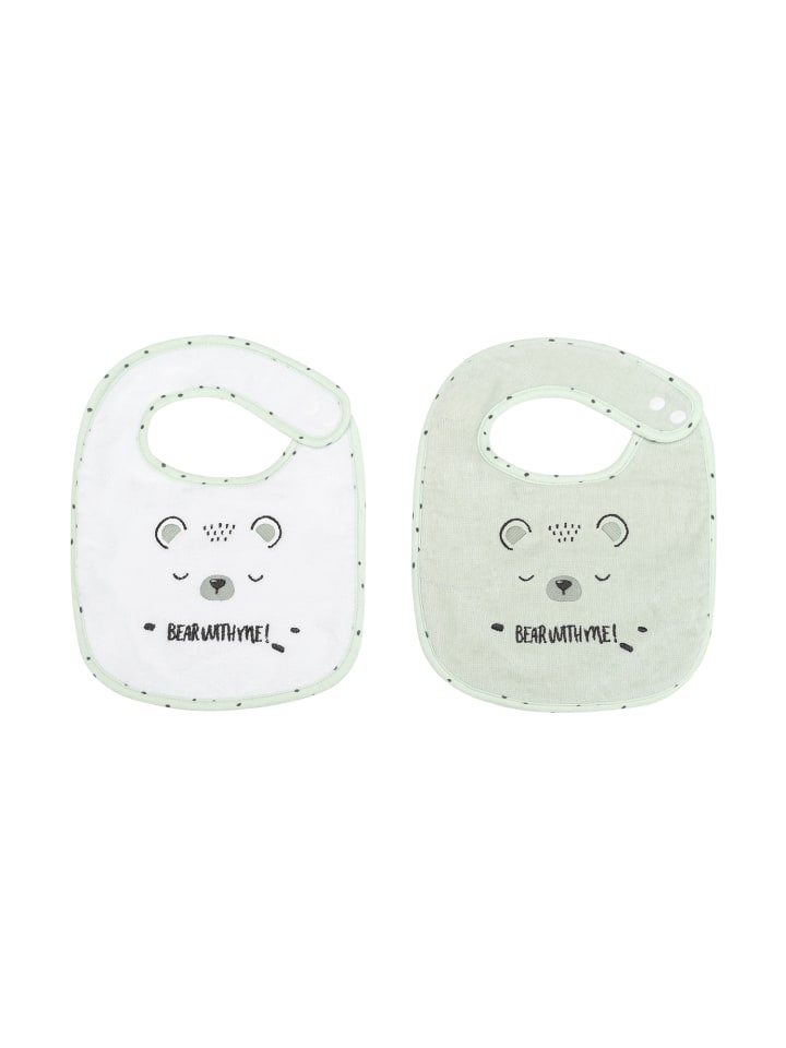 Kikkaboo Babylätzchen 2er Set Bär 23x31 in grün günstig kaufen onesize