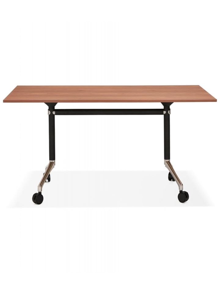 KADIMA DESIGN Klappbarer Schreibtisch aus Holz mit Walnussoptik | Elegantes Design in Braun günstig kaufen