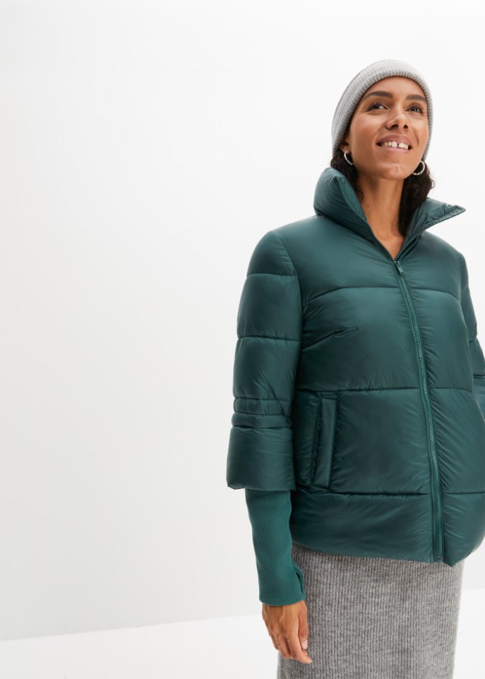 Steppjacke mit Strickärmeln