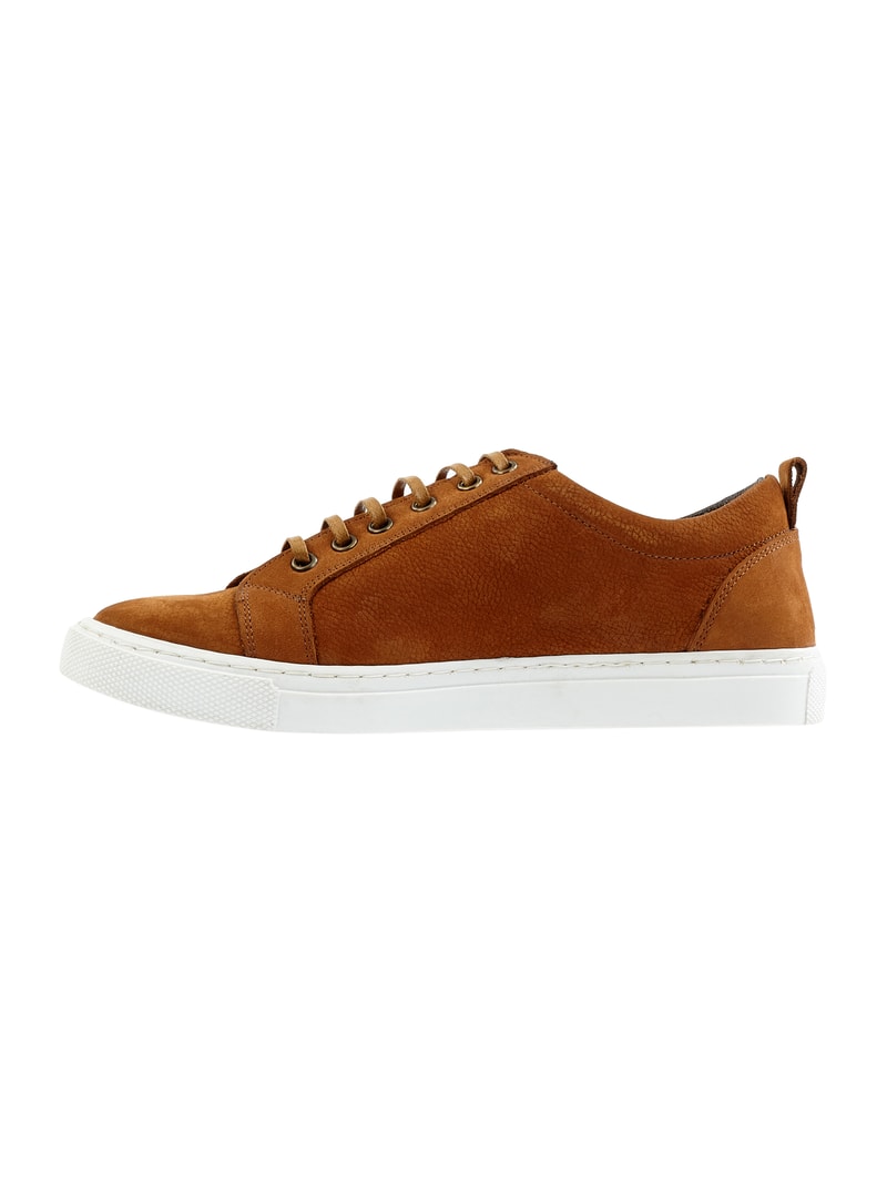 Sneaker aus Veloursleder in cognac