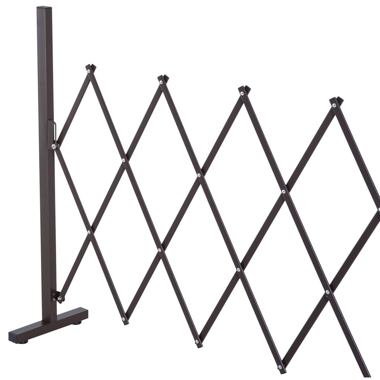 Outsunny Scherengitter Absperrgitter ausziehbar 35-300cm Garten Alu Braun