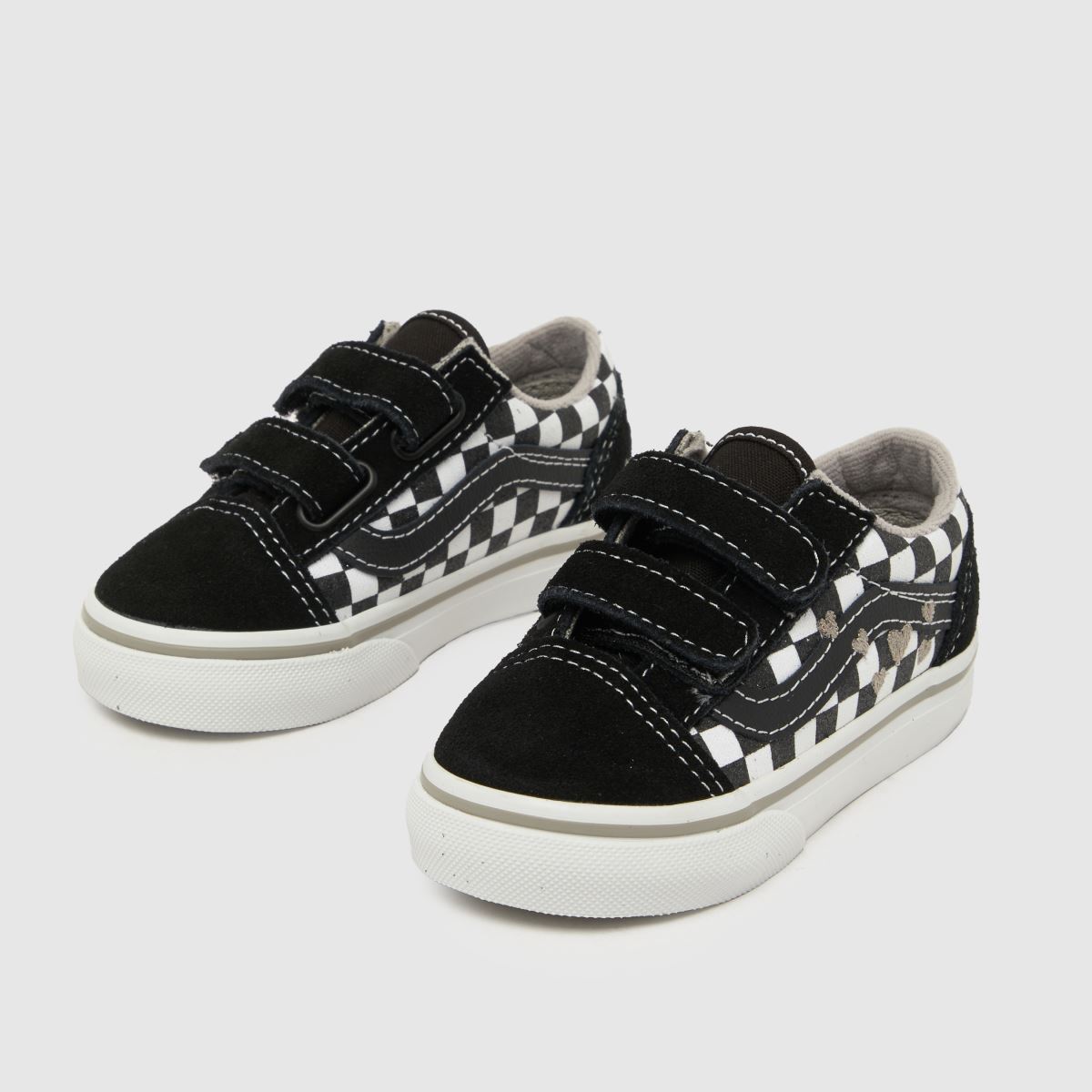 Vans fekete és ezüst old skool v lány kisgyermek tornacipő