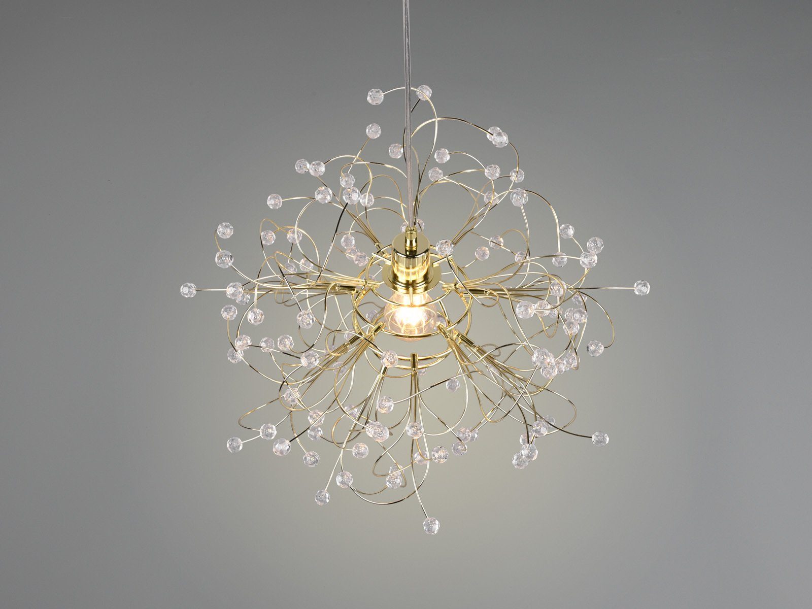 meineWunschleuchte LED Pendelleuchte, Dimmfunktion, LED wechselbar, warmweiß, ausgefallene Designer Lampen für über-n Esstisch hängend, Gold Ø 52cm