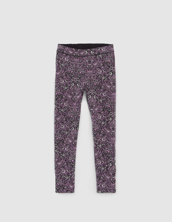 Leggings réversible imprimé cachemire et noir fille