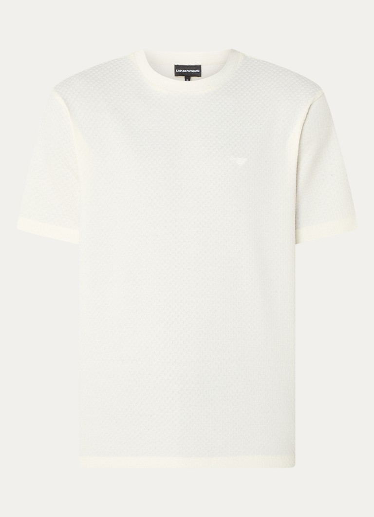 Μπλούζα Emporio Armani με ανάγλυφη λαιμόκοψη και στρογγυλή λαιμόκοψη