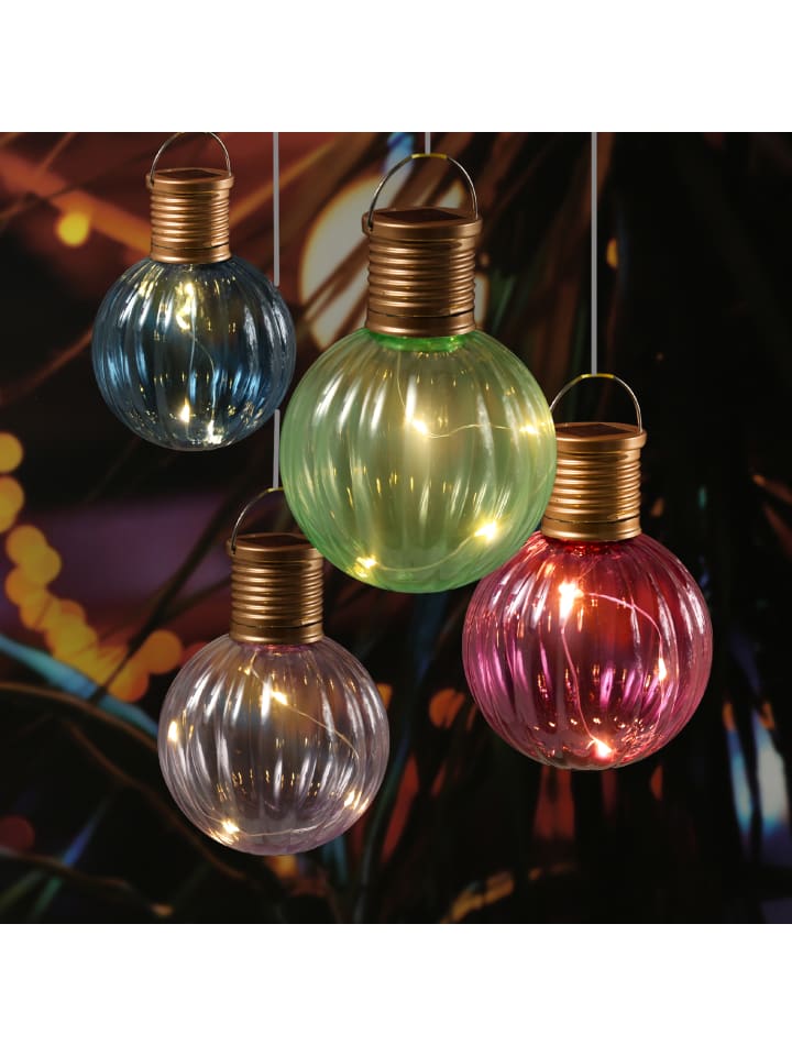 MARELIDA 4er Set LED Solar Glühbirne GLOW H: 11cm in mehrfarbig günstig kaufen onesize
