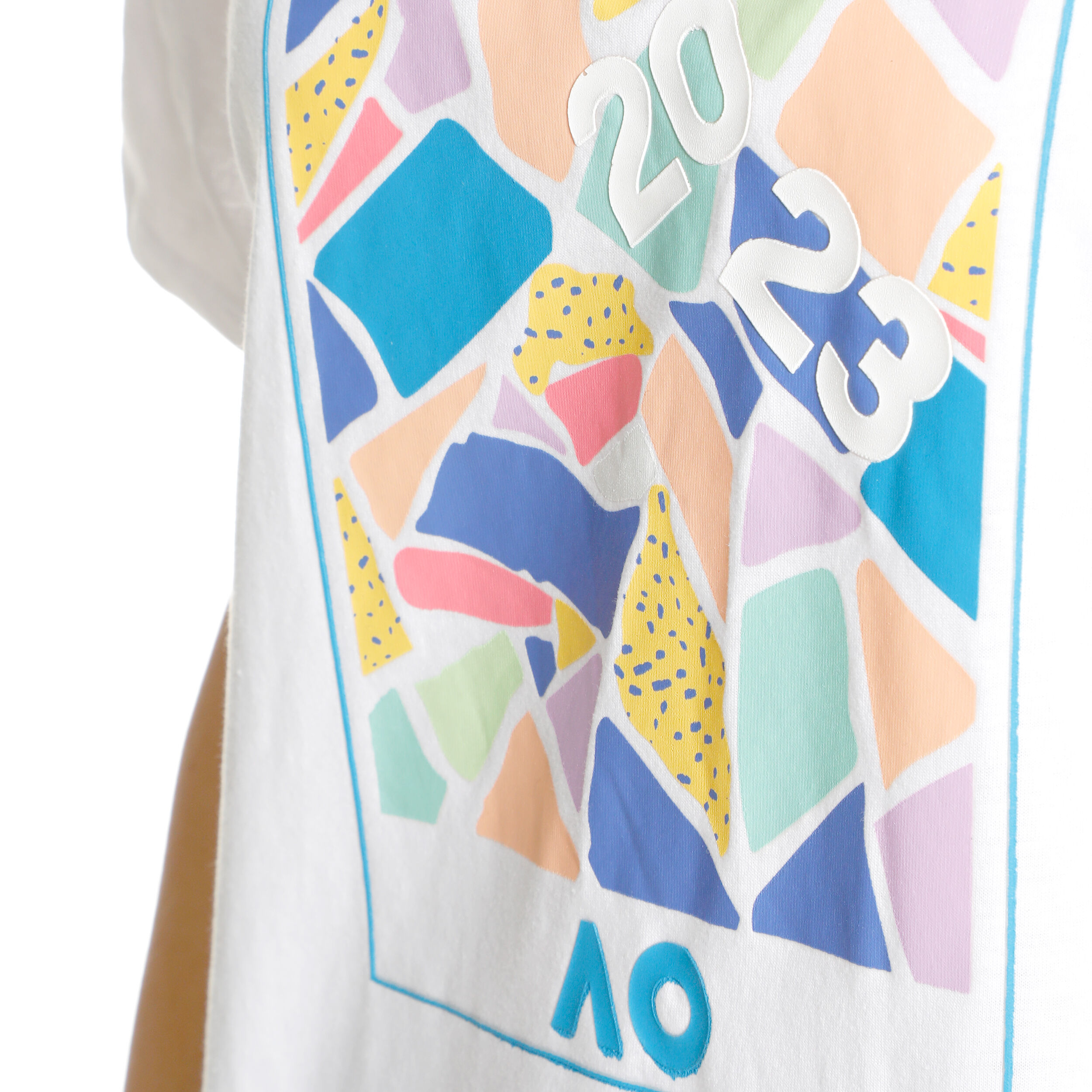 AO Dated Mosaic T-Shirt Damen - Weiß, Mehrfarbig