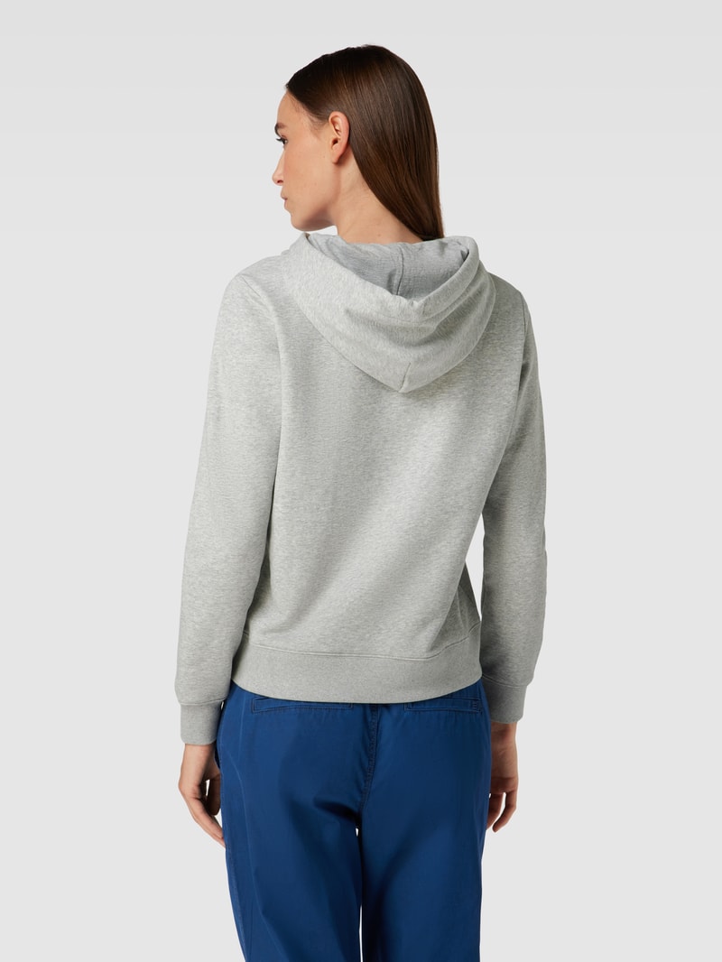 Hoodie mit Label-Stitching in mittelgrau