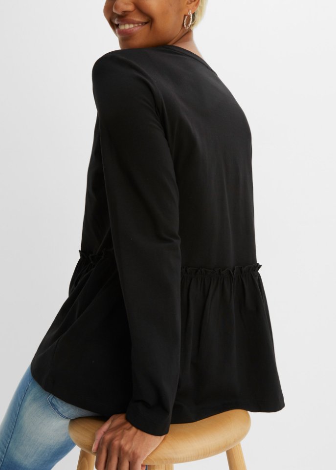 Langarmshirt mit Schößchen