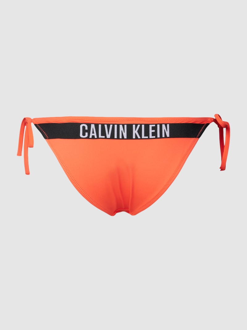 Bikini-Slip mit Schnürung in orange